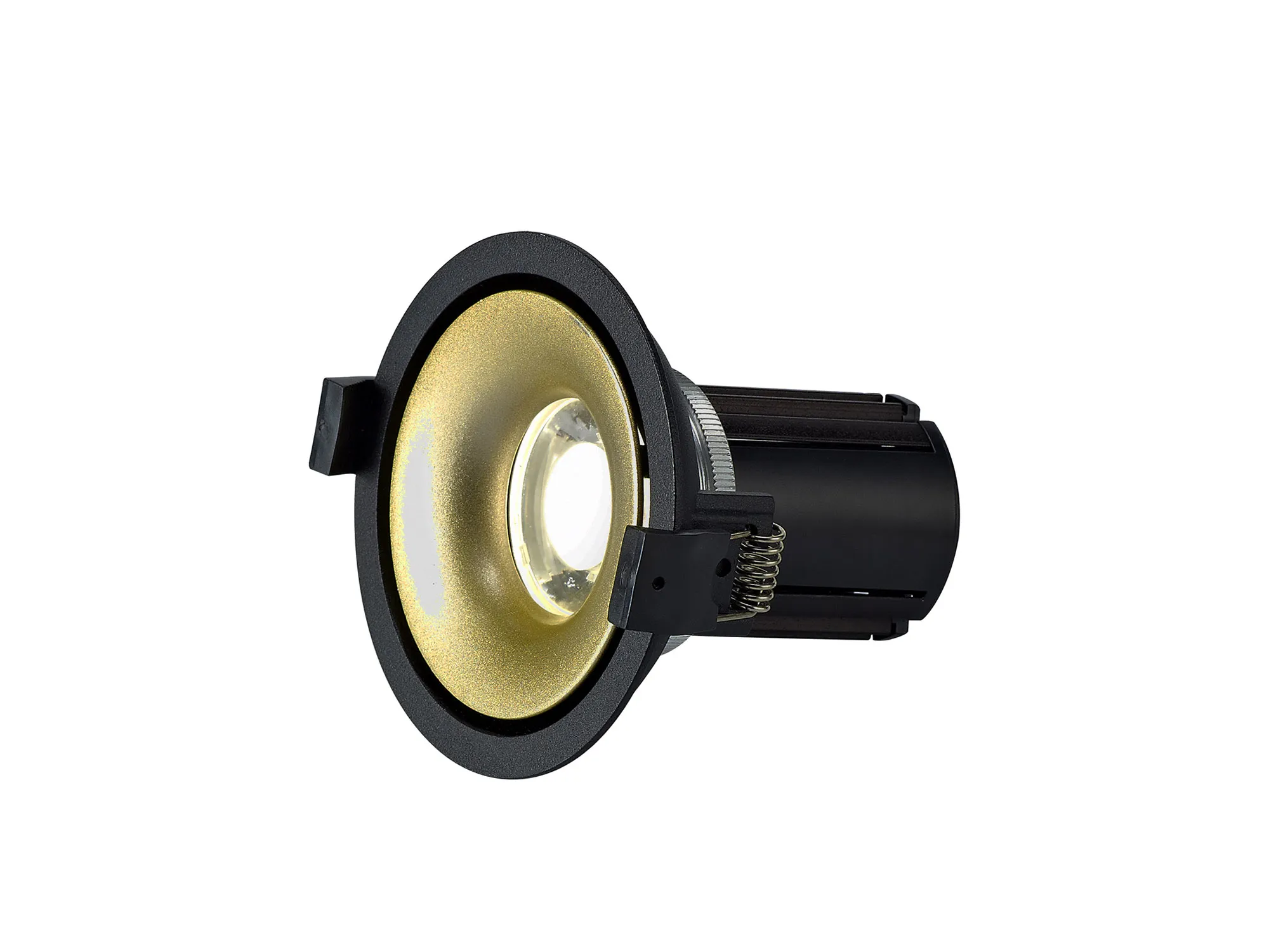 DM201070  Bolor 10 Tridonic Powered 10W 4000K 810lm 36° CRI>90 LED Engine Black/Gold Fixed Recessed Spotlight, IP20